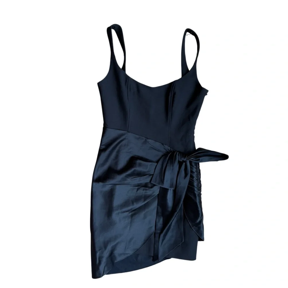 Cinq a Sept Waverly Combo Mixed Media Dress Sz 4 Black - Picture 2 of 4